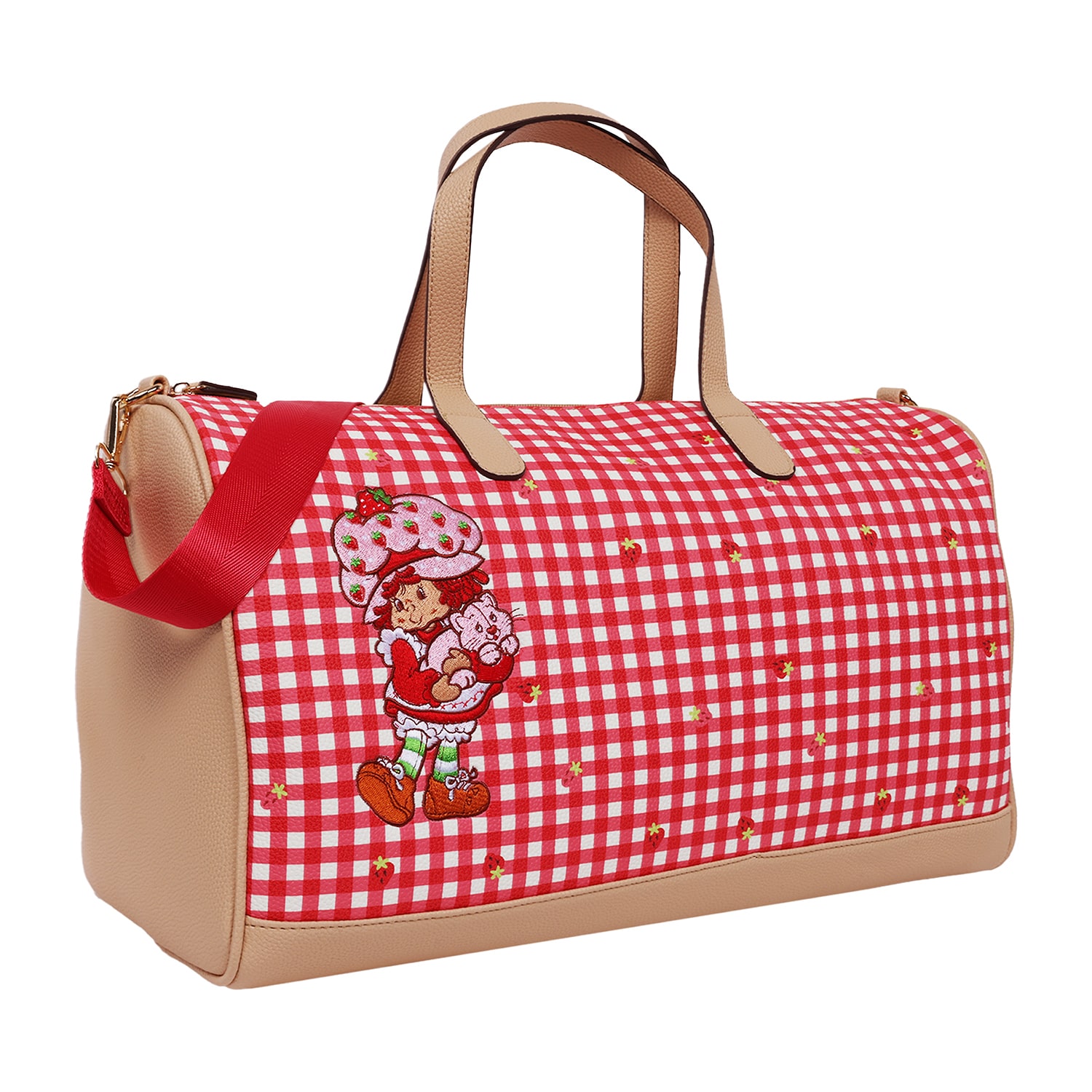 Strawberry Shortcake Gingham Weekender Duffel Bag