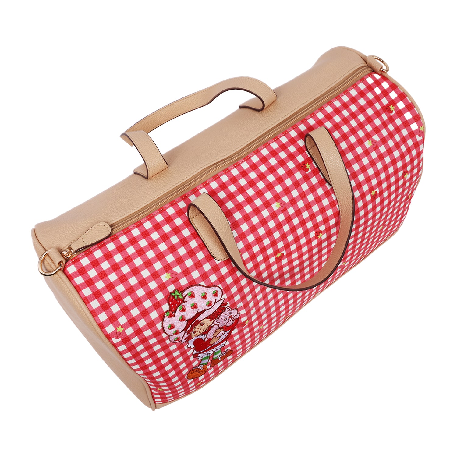 Strawberry Shortcake Gingham Weekender Duffel Bag