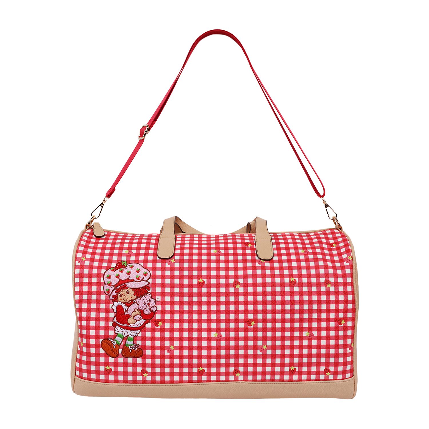 Strawberry Shortcake Gingham Weekender Duffel Bag