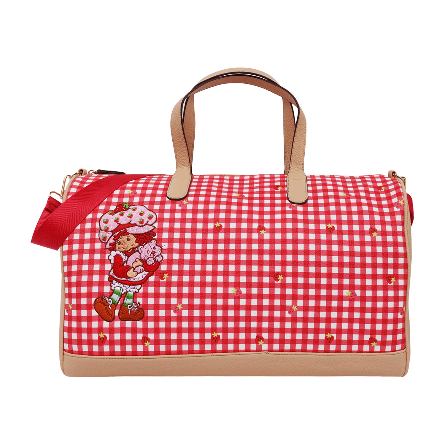 Strawberry Shortcake Gingham Weekender Duffel Bag