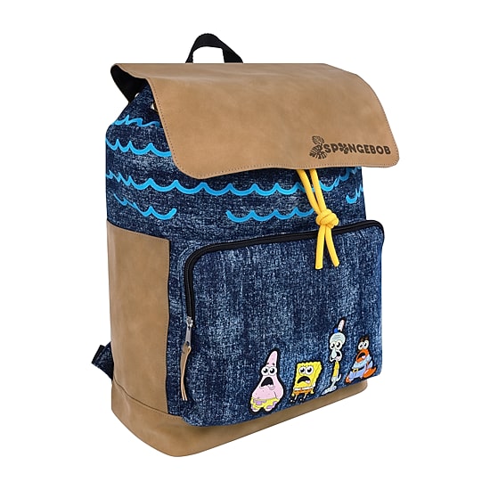 SpongeBob Denim & Nubuck Backpack with Embroidered Patch
