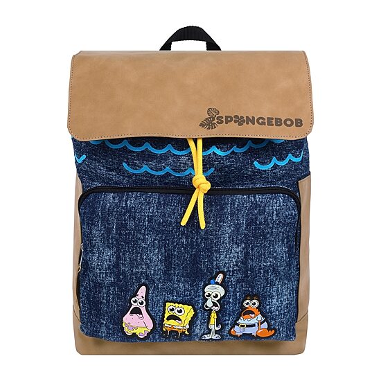 SpongeBob Denim & Nubuck Backpack with Embroidered Patch