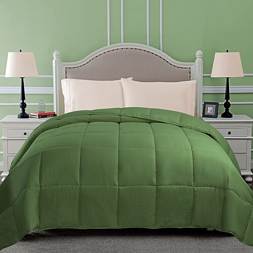 SUPERIOR Classic All Season Down Alternative Hypoallergenic Comforter, One Size, Green