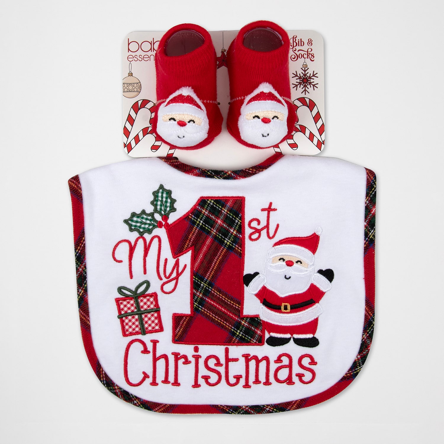 Baby Essentials First Christmas Unisex 2-pc. Bib
