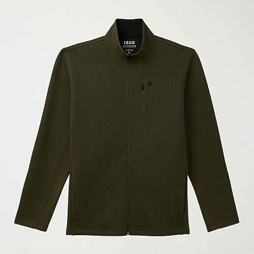 Izod Mens Fleece Lightweight Big And Tall Jacket In Green