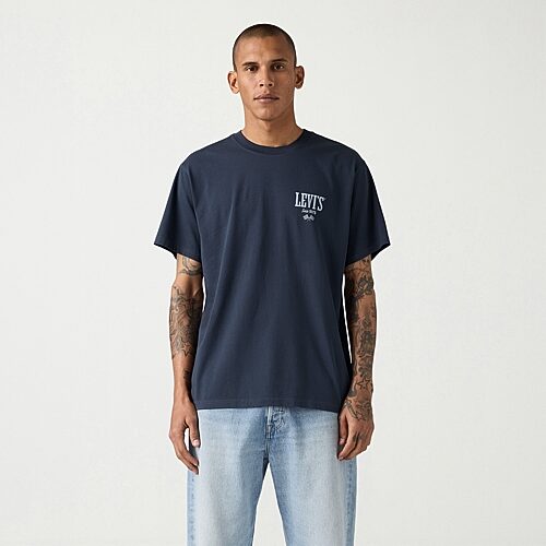 Levi 's Mens Crew Neck Short Sleeve Regular Fit Graphic T-shirt In Blue