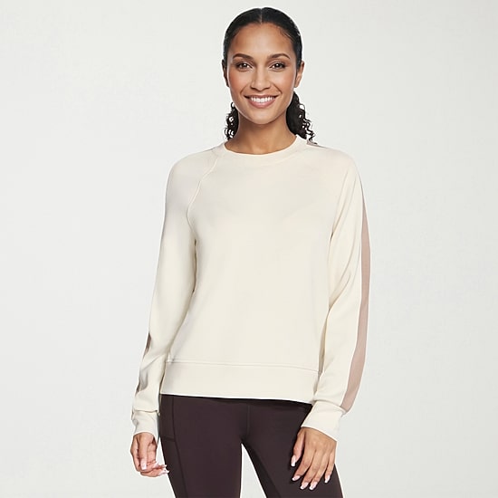 Skechers Womens Cozy Luxe Blocked Crewneck