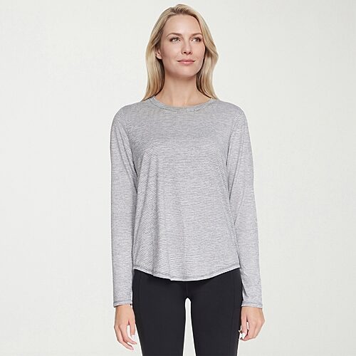Skechers Womens Go Dri Swift Striped Long Sleeve Tunic In Black
