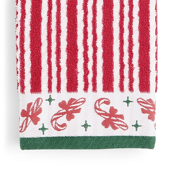 Martha Stewart Red Stripe 2-pc. Hand Towel Set
