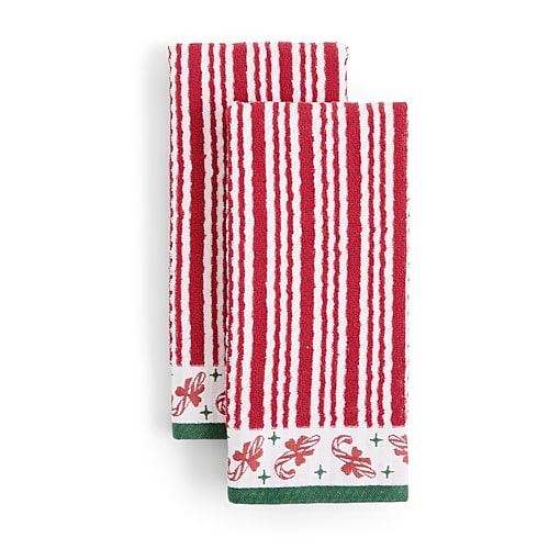 Martha Stewart Stripe 2-pc. Bath Towel Set In Red
