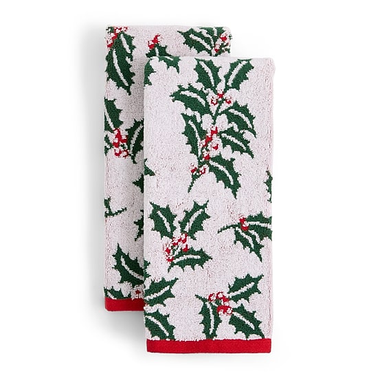 Martha Stewart Holly 2-pc. Hand Towel Set