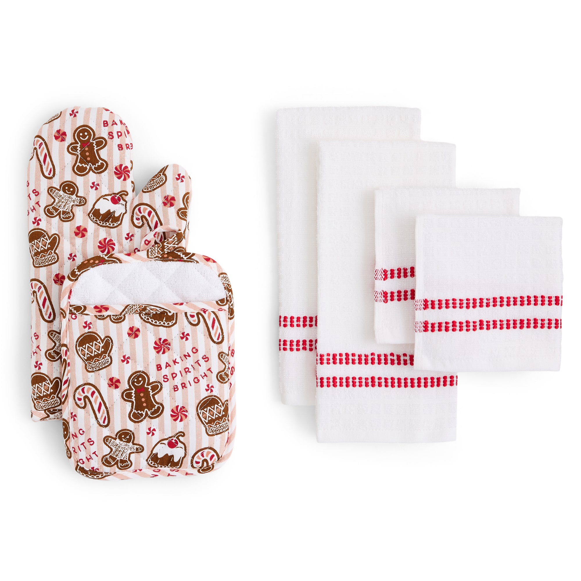 North Pole Trading Co. Holiday Gingerbread 6-pc. Kitchen Towel Set