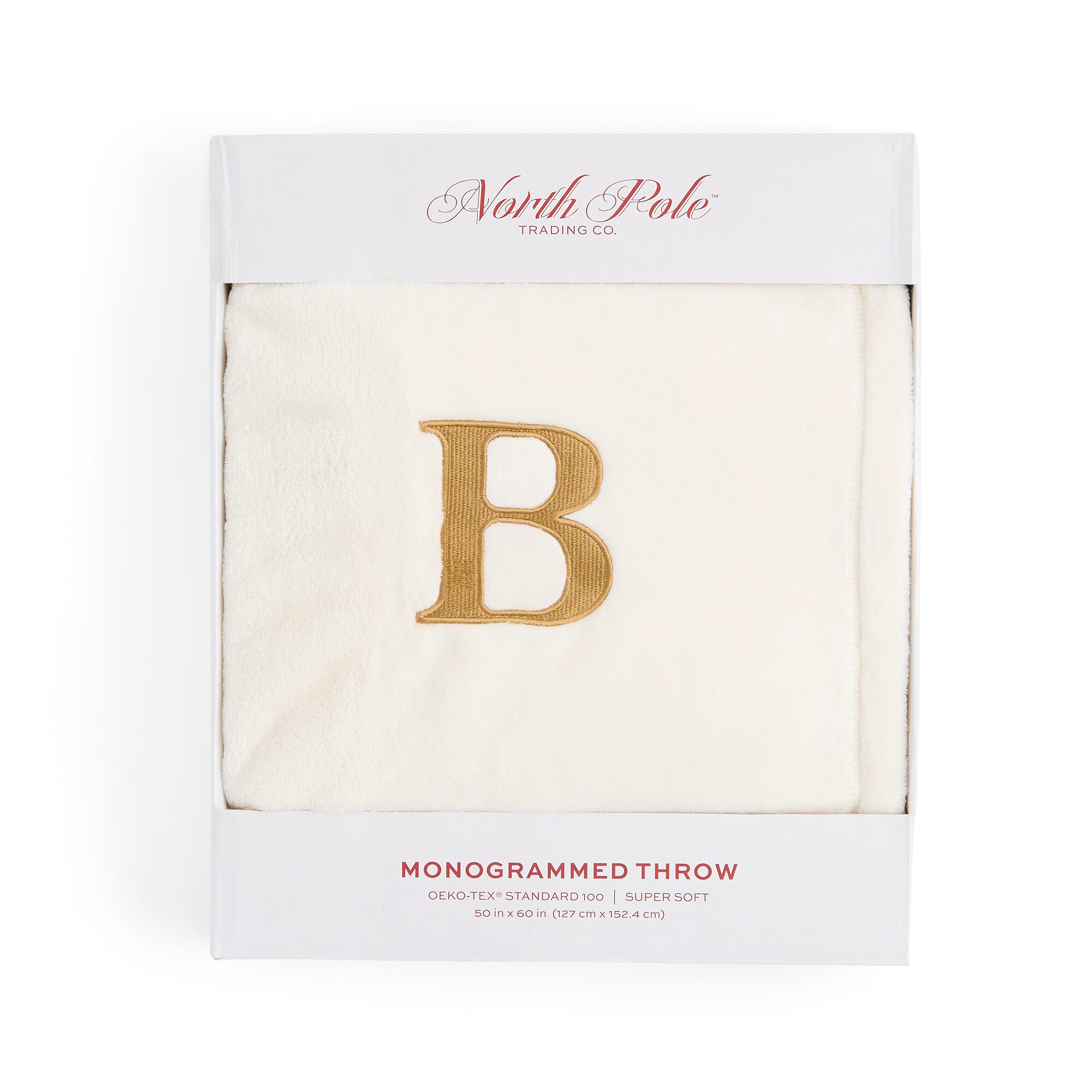 North Pole Trading Co. Monogram 50x60 Throw