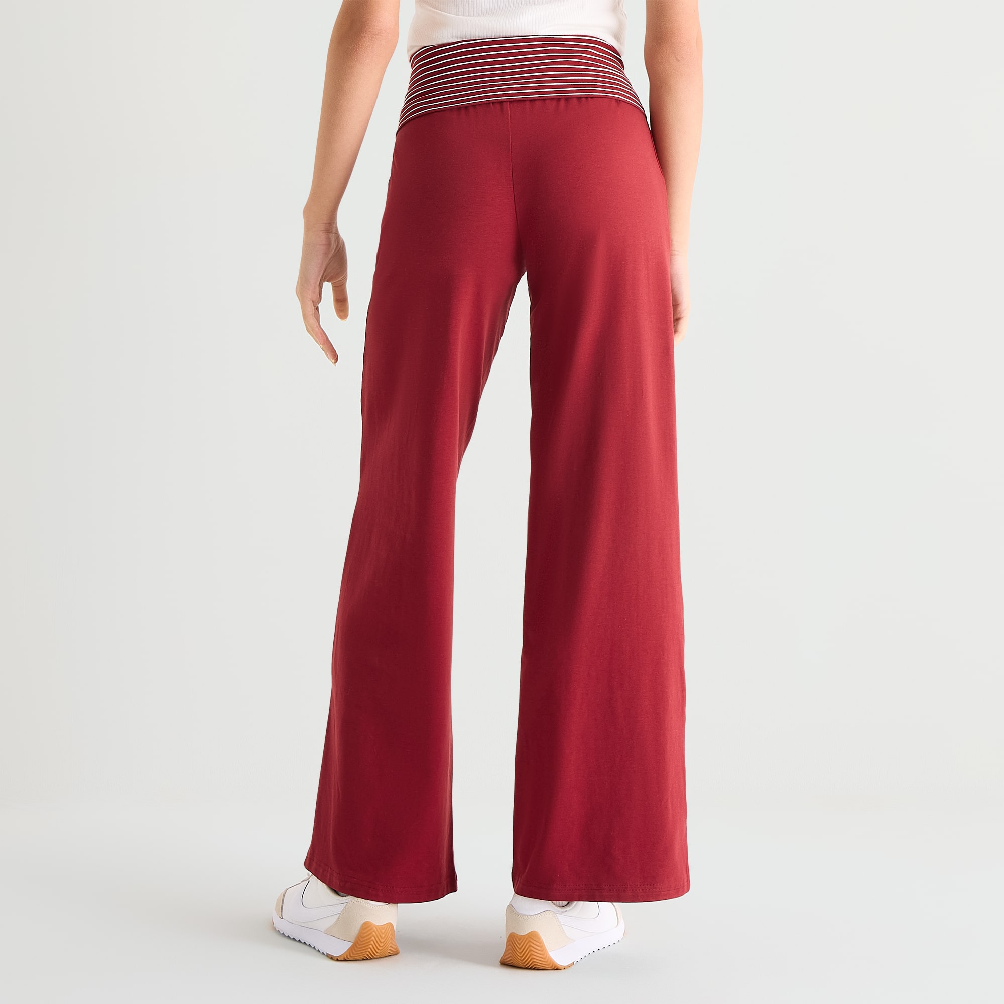 Dr Pepper Foldover Pant Womens Juniors Wide Leg High Rise Sweatpant