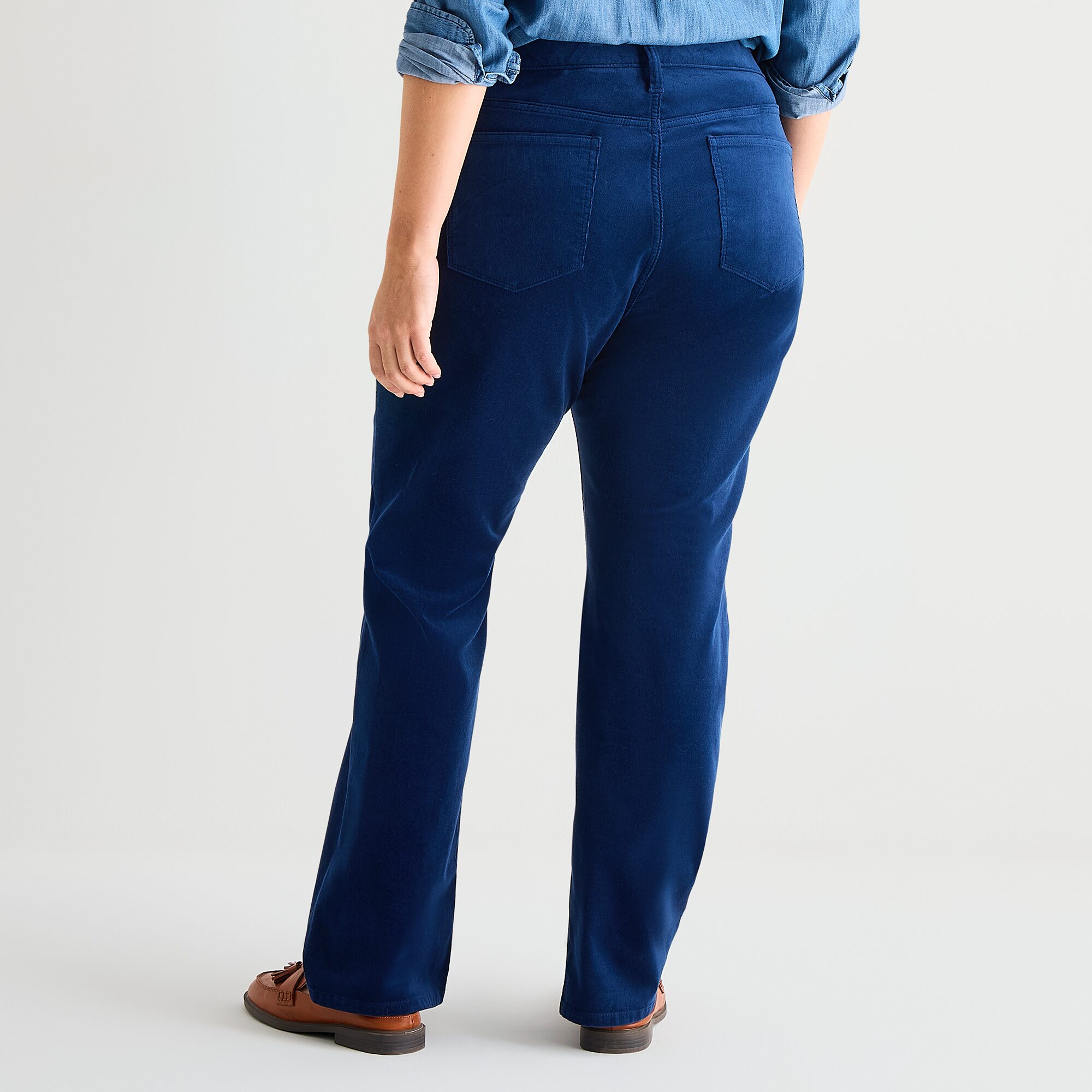 St. John's Bay Womens Plus Mid Rise Straight Corduroy Pant