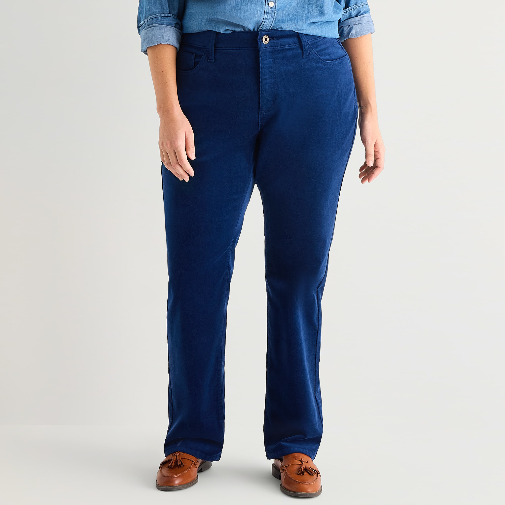 St. John's Bay Womens Plus Mid Rise Straight Corduroy Pant