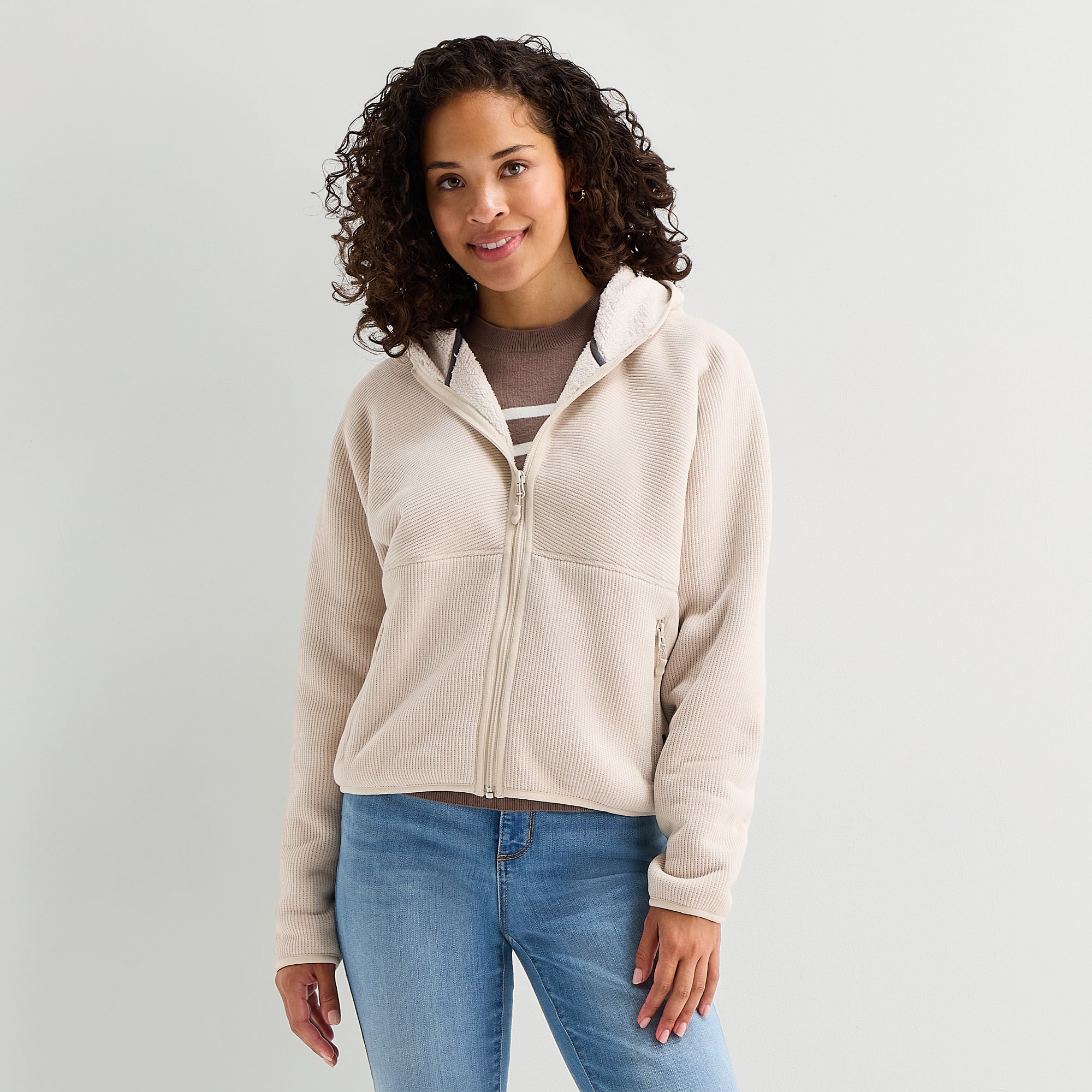 Free Country Womens Fleece Hooded Lightweight Jacket