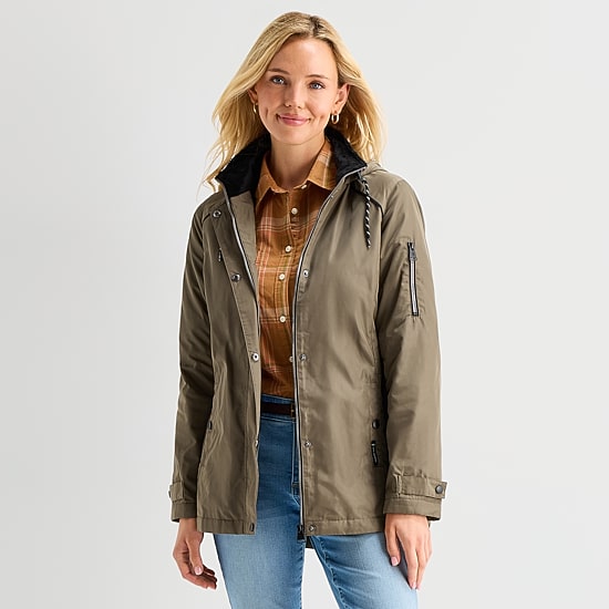 Free Country Womens Water Resistant Midweight Raincoat