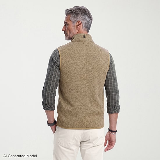 IZOD Houndstooth Stripe Mens Lightweight Fleece Vest