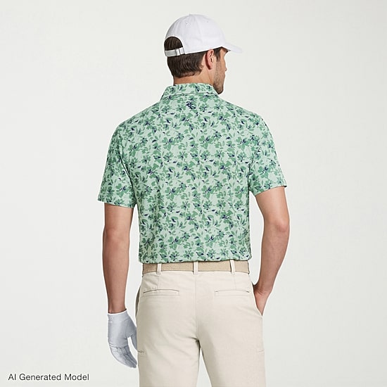 IZOD Swingflex Elite Fashion Print Mens Classic Fit Short Sleeve Polo Shirt