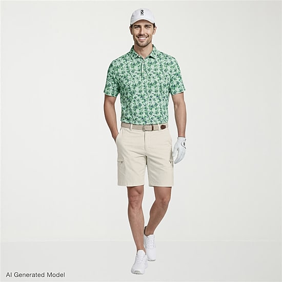 IZOD Swingflex Elite Fashion Print Mens Classic Fit Short Sleeve Polo Shirt