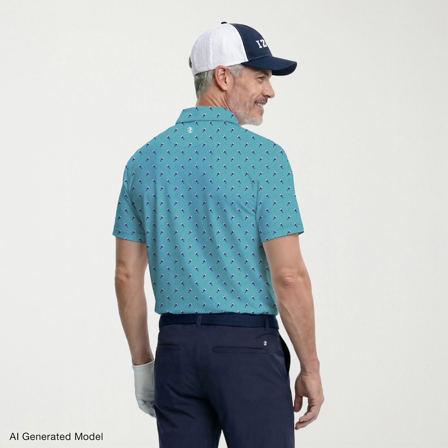 IZOD Swingflex Elite Fashion Print Mens Classic Fit Short Sleeve Polo Shirt