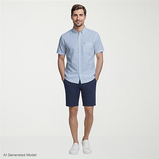 IZOD Breeze Mens Short Sleeve Athletic Fit Button-Down Shirt