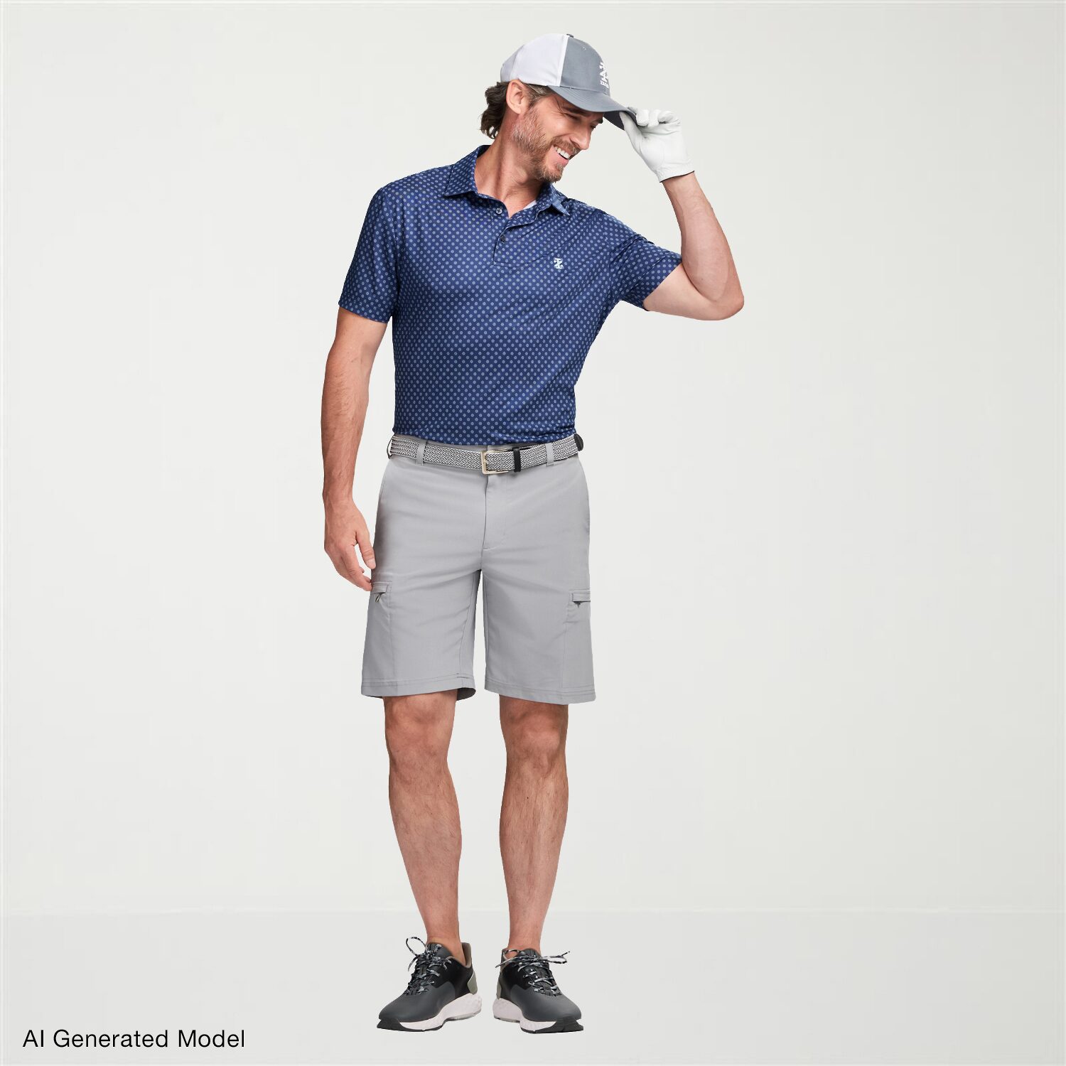 IZOD Swingflex Elite Fashion Print Mens Classic Fit Short Sleeve Polo Shirt
