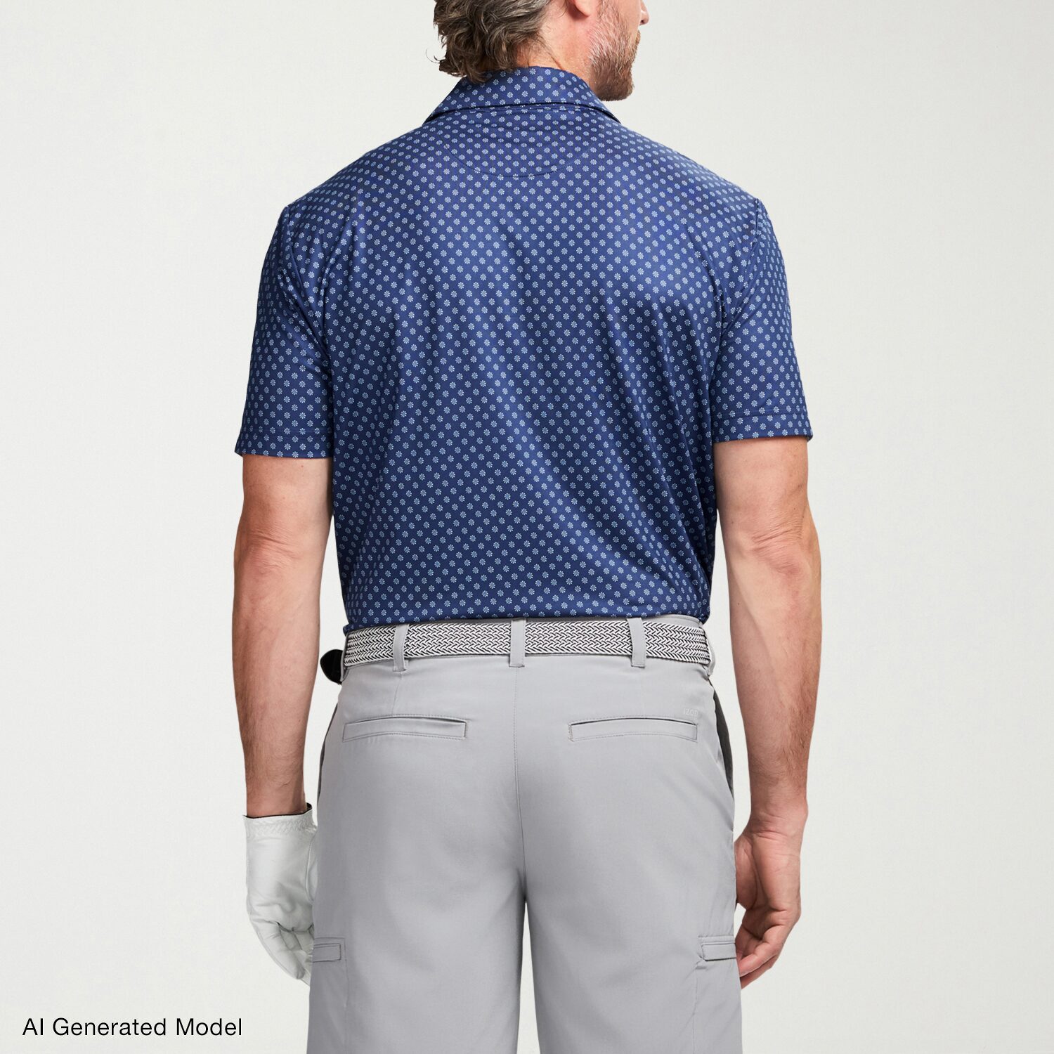 IZOD Swingflex Elite Fashion Print Mens Classic Fit Short Sleeve Polo Shirt