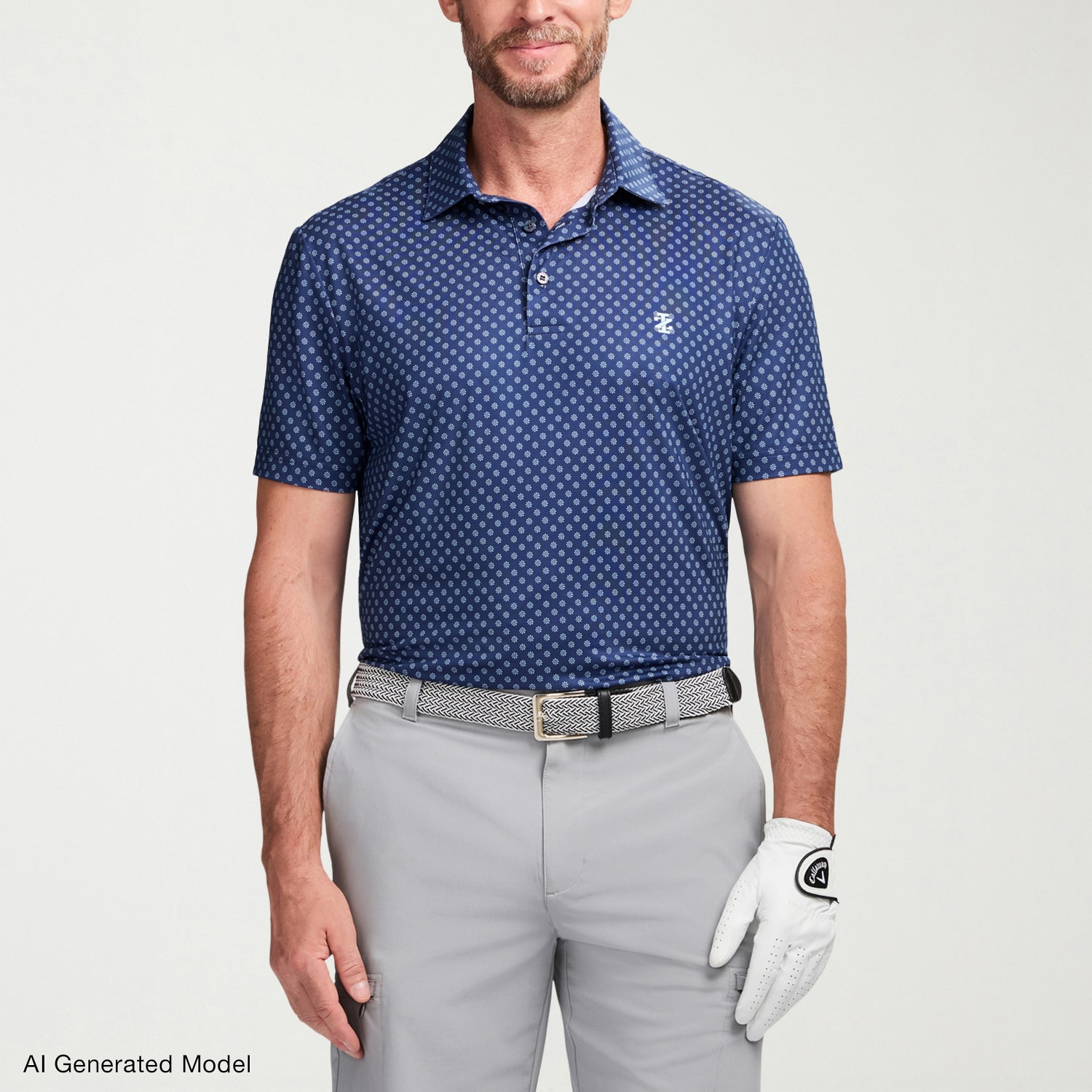 IZOD Swingflex Elite Fashion Print Mens Classic Fit Short Sleeve Polo Shirt