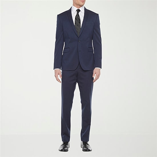 J. Ferrar Ultra Comfort Mens Stretch Fabric Slim Fit Flat Front Suit Pant