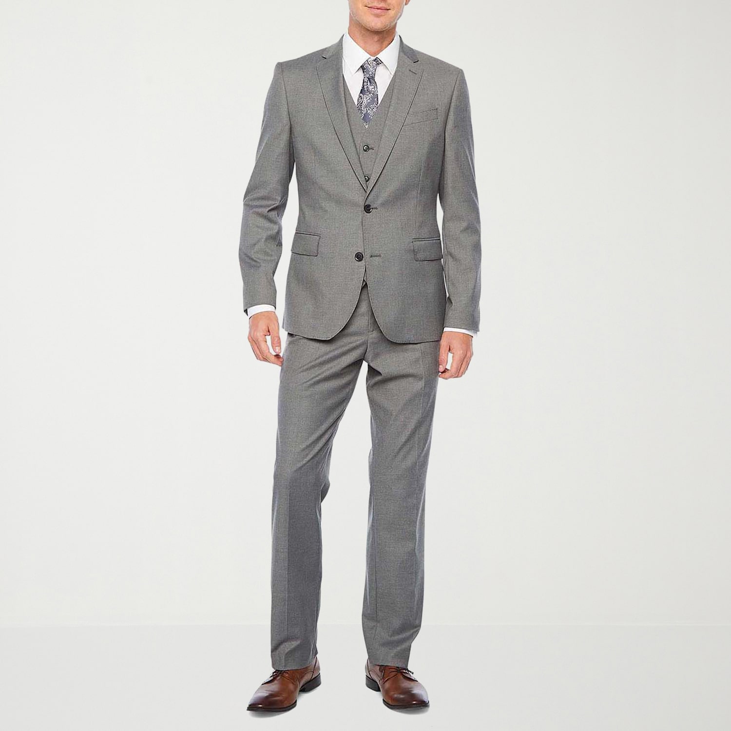 J. Ferrar Ultra Comfort Mens Stretch Fabric Slim Fit Flat Front Suit Pant