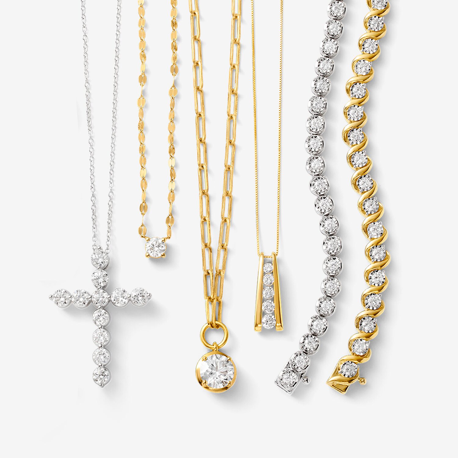 5-Stone Ladder Style (G-H / Si2-I1) Womens 1/3 CT. T.W. Lab Grown White Diamond 10K Gold 18 Inch Pendant Necklace