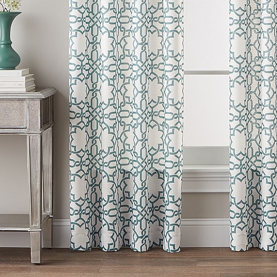 CHF Lotus Harmony Rod Pocket Light-Filtering Single Curtain Panel