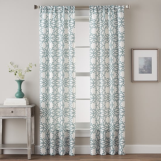 CHF Lotus Harmony Rod Pocket Light-Filtering Single Curtain Panel