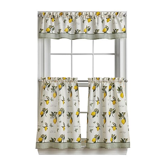 CHF Vintage Lemon 3-pc. Rod Pocket Window Tier