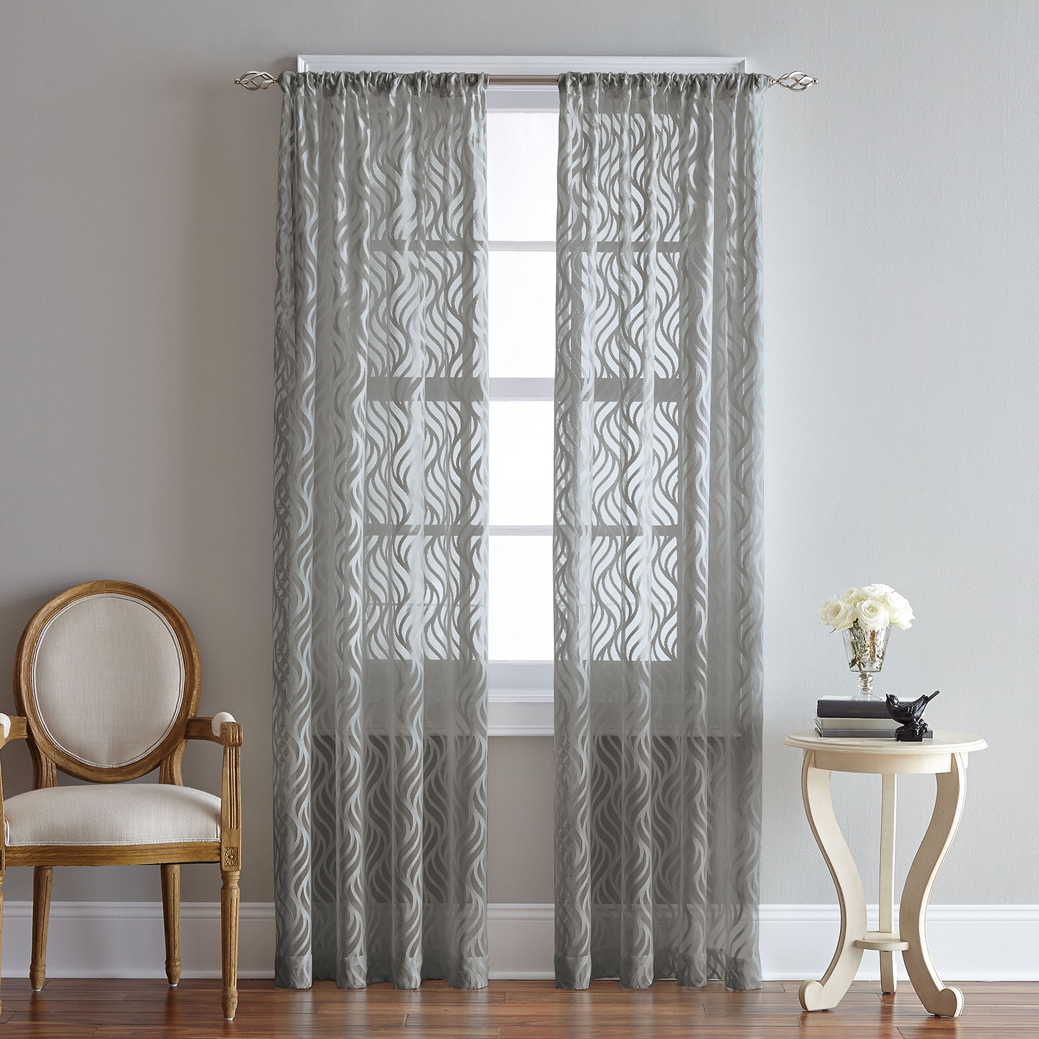 CHF Lyric Rod Pocket Light-Filtering Single Curtain Panel