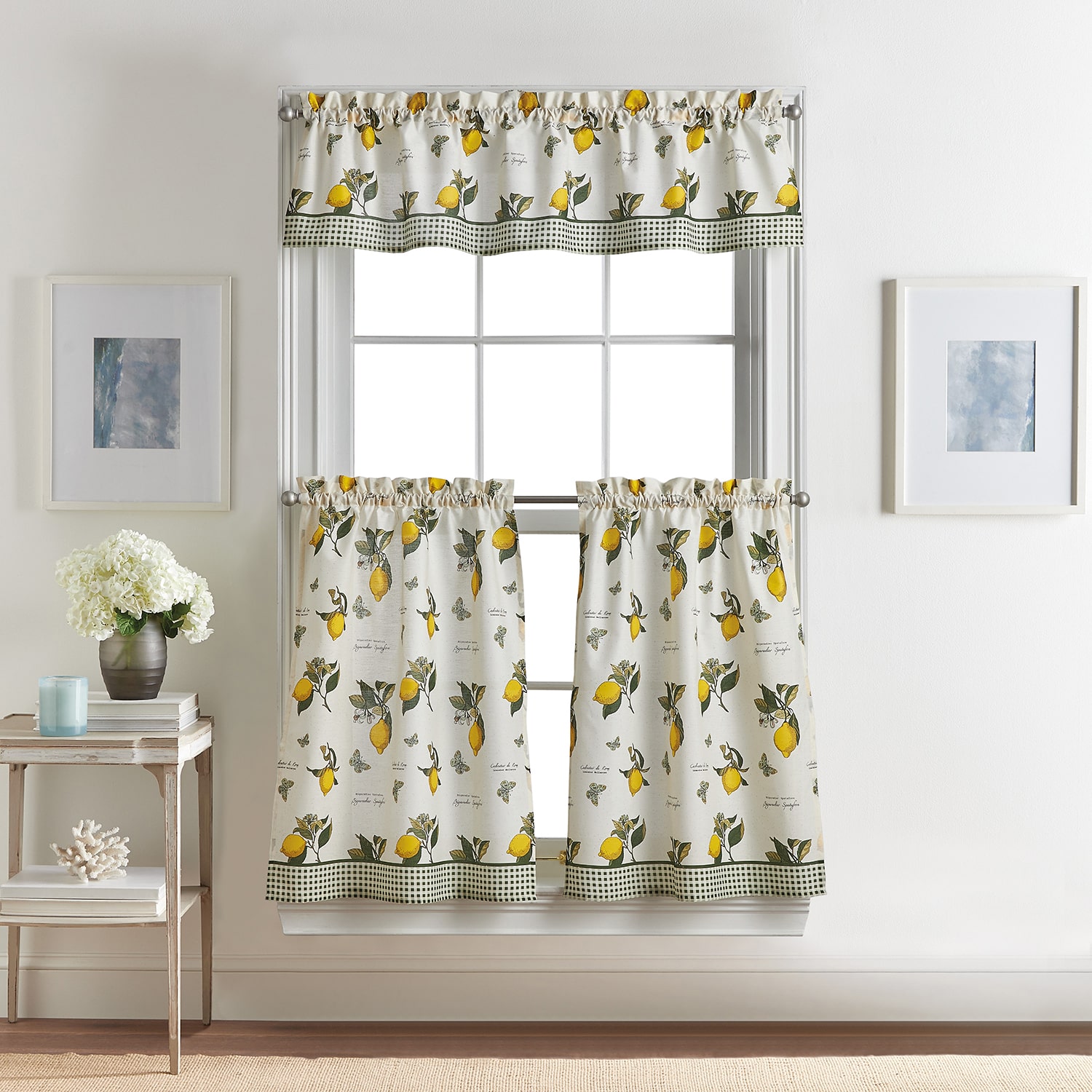 CHF Vintage Lemon 3-pc. Rod Pocket Window Tier