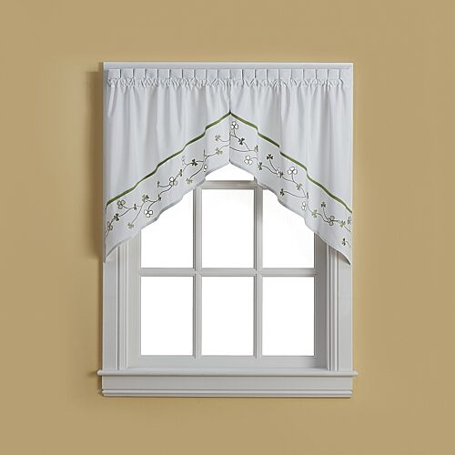 CHF Clover Swag Rod Pocket Swag Valance, One Size, White