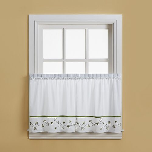 CHF Clover 2-pc. Rod Pocket Window Tier, One Size, White