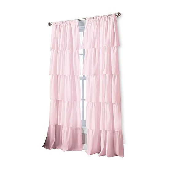 CHF Flounced Rod Pocket Light-Filtering Single Curtain Panel
