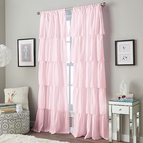 CHF Flounced Rod Pocket Light-Filtering Single Curtain Panel