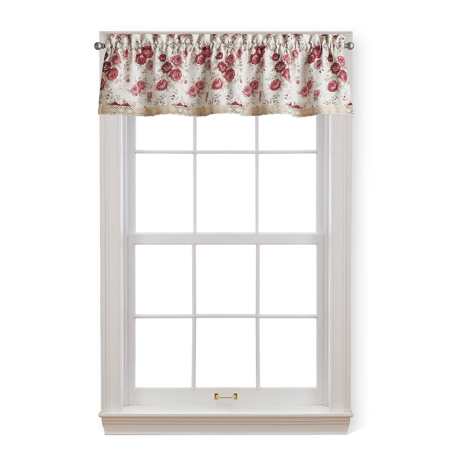 CHF Antique Rose Rod Pocket Tailored Valance