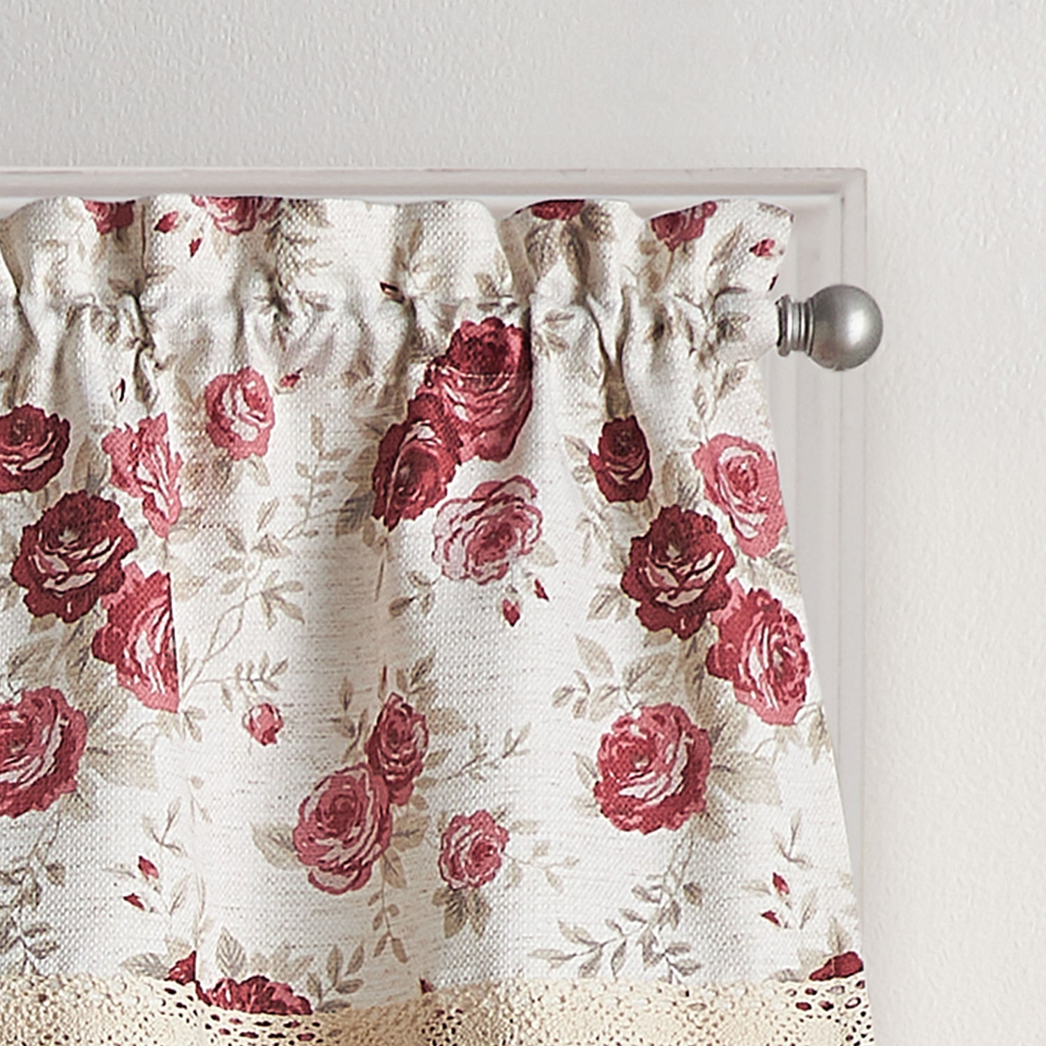CHF Antique Rose Rod Pocket Tailored Valance