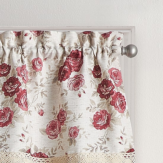 CHF Antique Rose Rod Pocket Tailored Valance