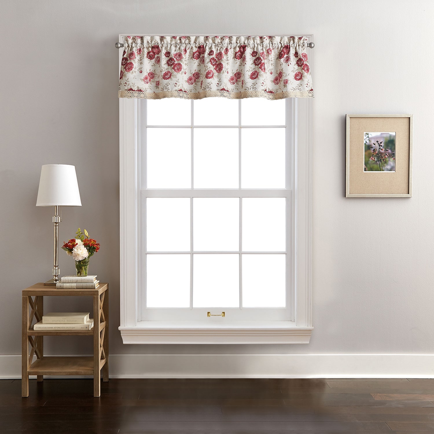 CHF Antique Rose Rod Pocket Tailored Valance