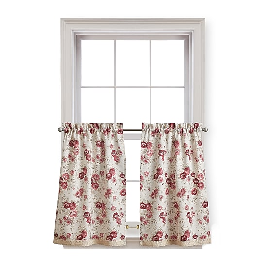 CHF Antique Rose 2-pc. Rod Pocket Window Tier