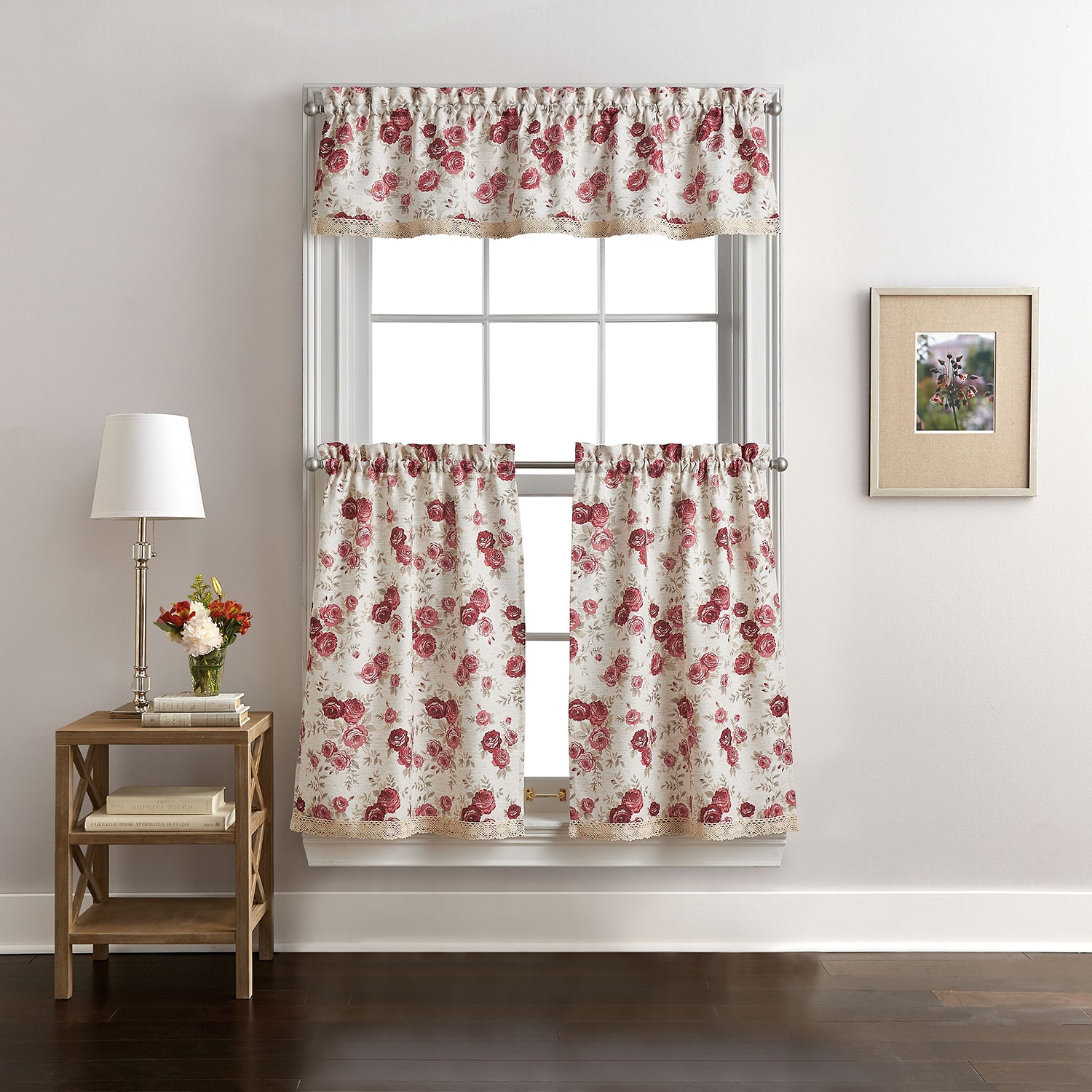 CHF Antique Rose Rod Pocket Tailored Valance