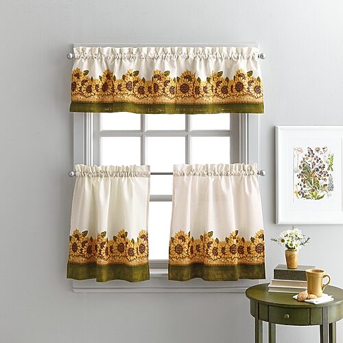 CHF Sunflower Garden 3-pc. Rod Pocket Window Tier, One Size, Yellow