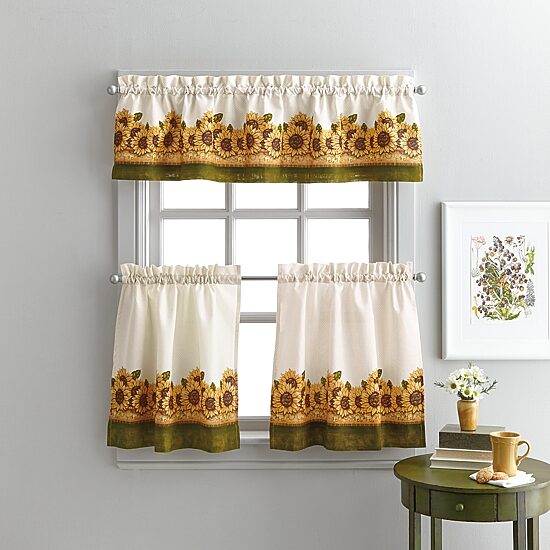CHF Sunflower Garden 3-pc. Rod Pocket Window Tier